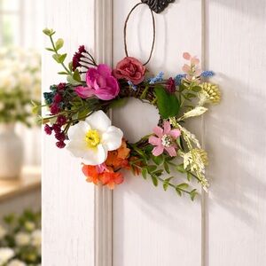 Mini Handmade Vibrant Floral Wreath